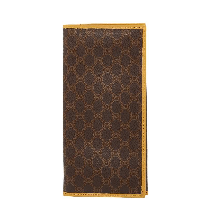CELINE（セリーヌ） マカダム 長財布 ブラウン PVC レザー レディース
