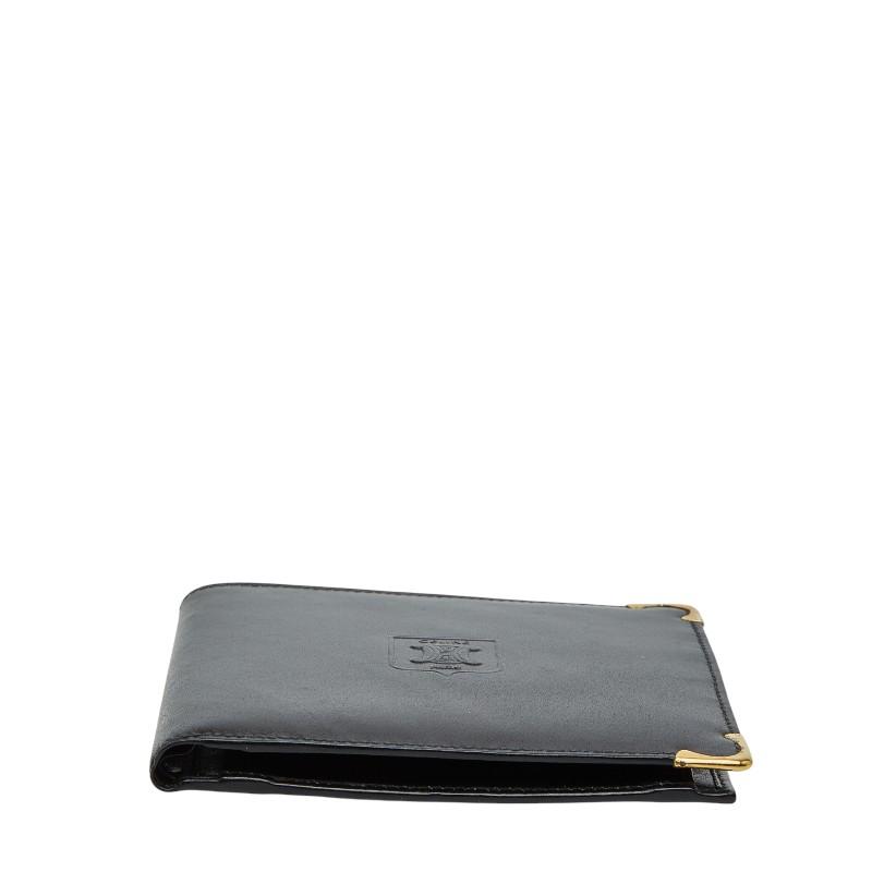 CELINE（セリーヌ） マカダム 二つ折り財布 ブラック レザー メンズ