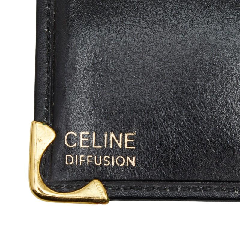 CELINE（セリーヌ） マカダム 二つ折り財布 ブラック レザー メンズ