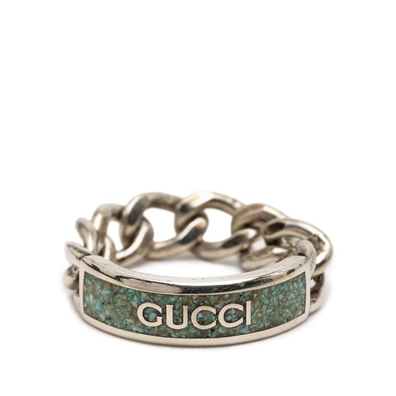 GUCCI（グッチ） ゴルメットチェーン リング 指輪 #25 シルバー ライト