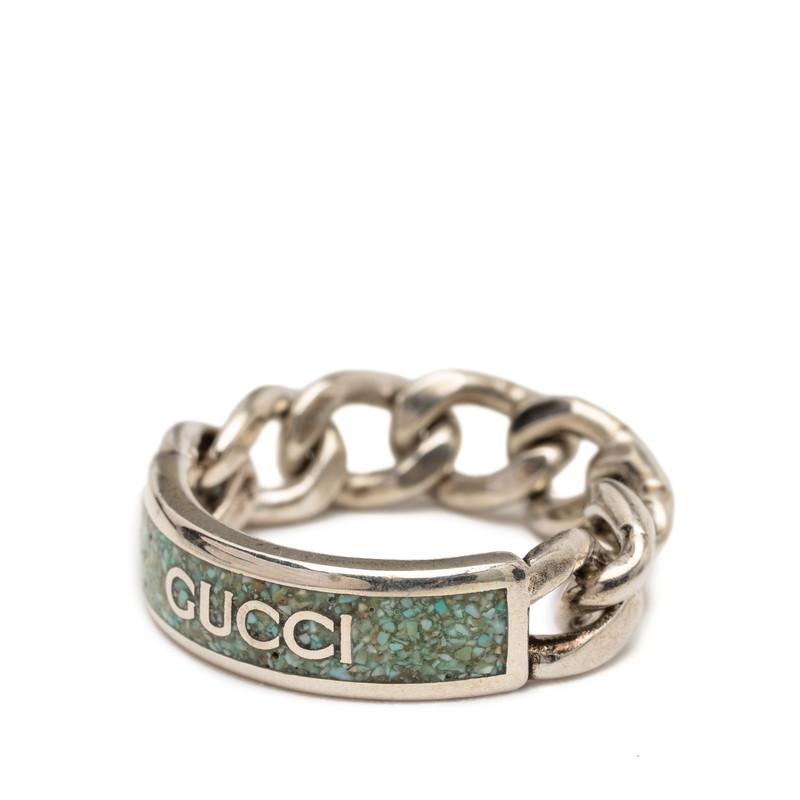 グッチ ゴルメットチェーン リング 指輪 #25 SV925 シルバー メンズ GUCCI 【1-0246515】 GUCCI（グッチ） ゴルメットチェーン リング 指輪 #25 シルバー ライト