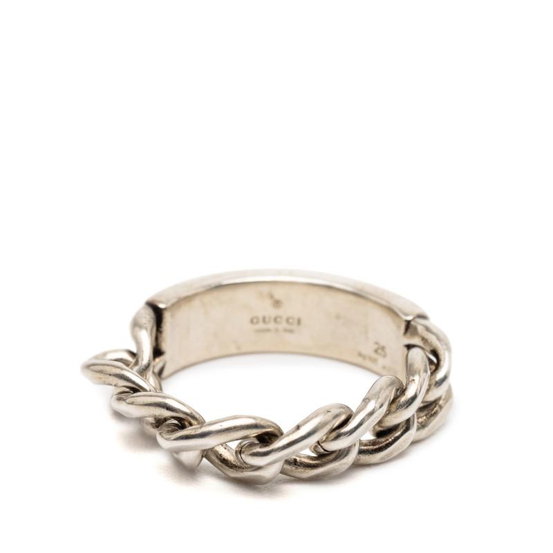 GUCCI（グッチ） ゴルメットチェーン リング 指輪 #25 シルバー ライト