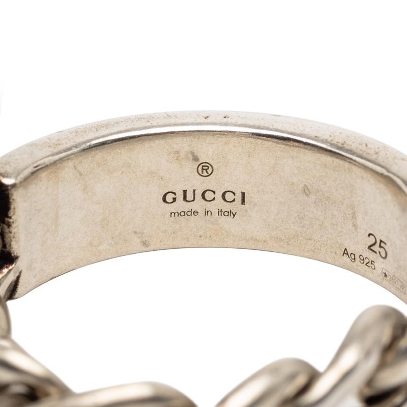 GUCCI（グッチ） ゴルメットチェーン リング 指輪 #25 シルバー ライト