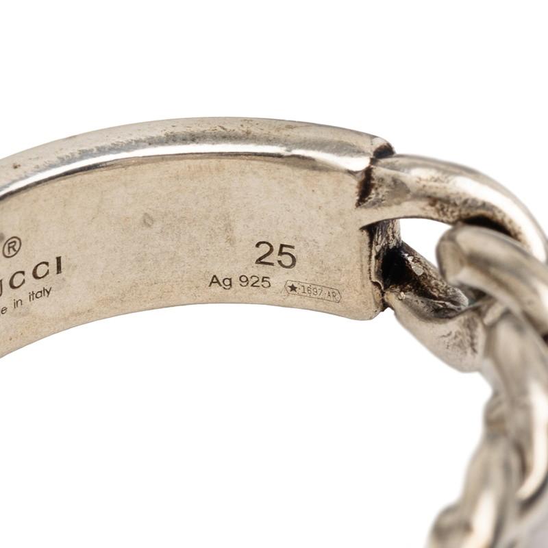 GUCCI（グッチ） ゴルメットチェーン リング 指輪 #25 シルバー ライト