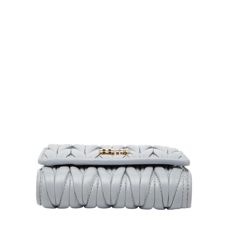 miu miu（ミュウミュウ） マテラッセ 三つ折り財布 5MH033 ブルー