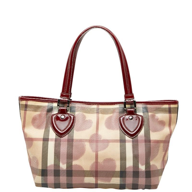BURBERRY（バーバリー） ノバチェック ハート トートバッグ ベージュ 