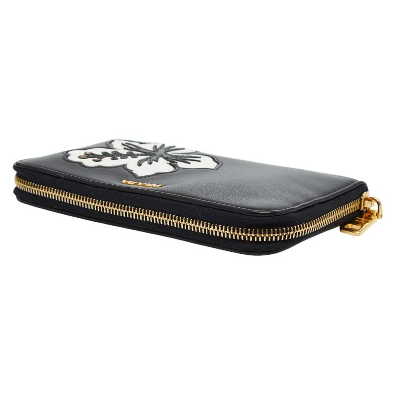 PRADA（プラダ） フラワー フラ ハワイ 長財布 ブラック レザー