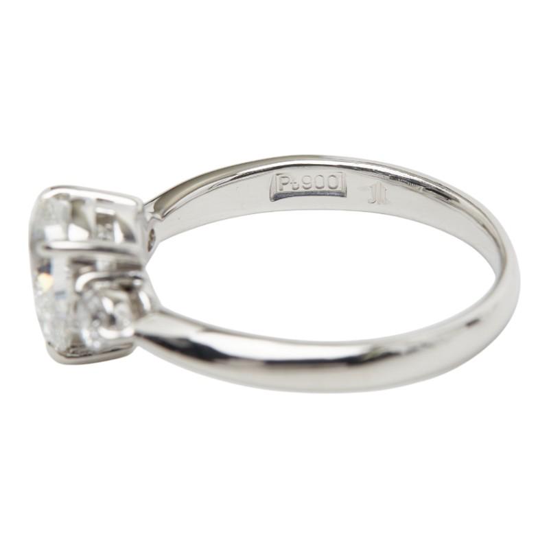 Pt900 プラチナ ダイヤ1.00ct ダイヤ0.17ct ペアーシェイプ リング 