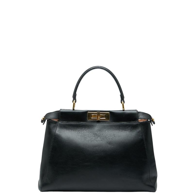 FENDI（フェンディ） ピーカブー ハンドバッグ ブラック レザー