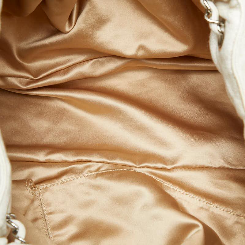 シャネル ココマーク メルローズカバス チェーン ショルダーバッグ アイボリー ホワイト コットンジャージ レディース CHANEL 【中古】 CHANEL（シャネル） ココマーク メルローズカバス チェーン ショルダー