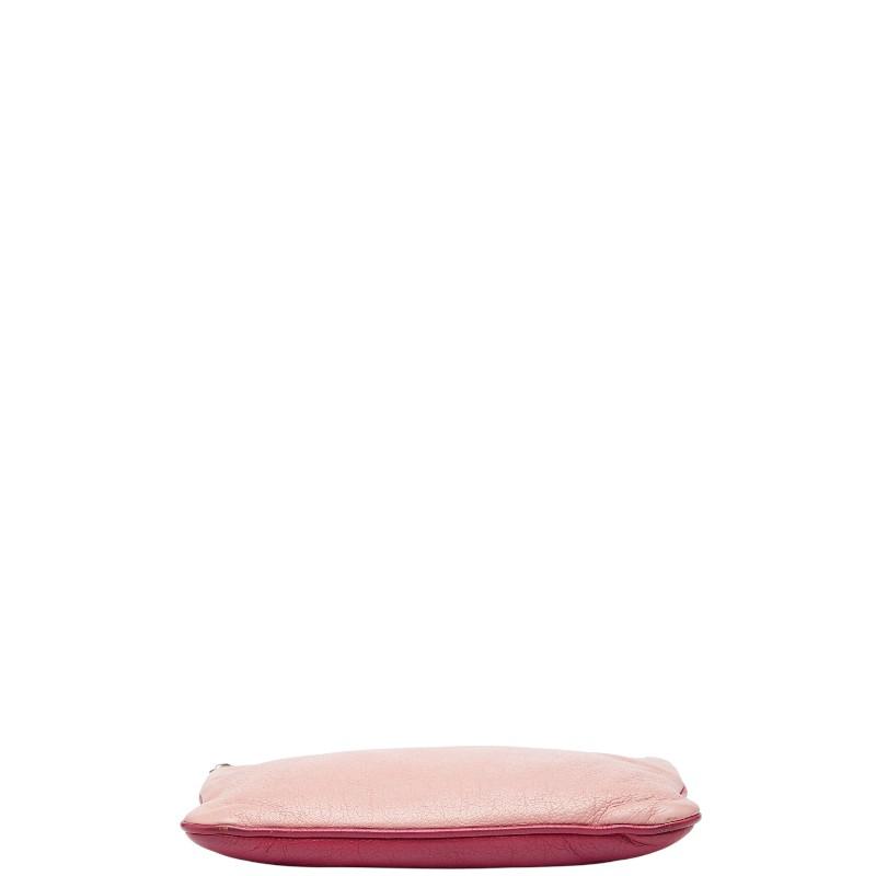 miu miu（ミュウミュウ） ロゴ ポーチ ピンク レザー レディース