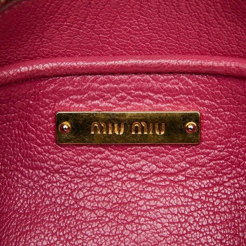 miu miu（ミュウミュウ） ロゴ ポーチ ピンク レザー レディース