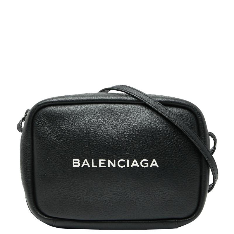 バレンシアガ ショルダーバッグ ロゴ レザー 黒 BALENCIAGA（バレンシアガ） ロゴ ショルダーバッグ ブラック レザー