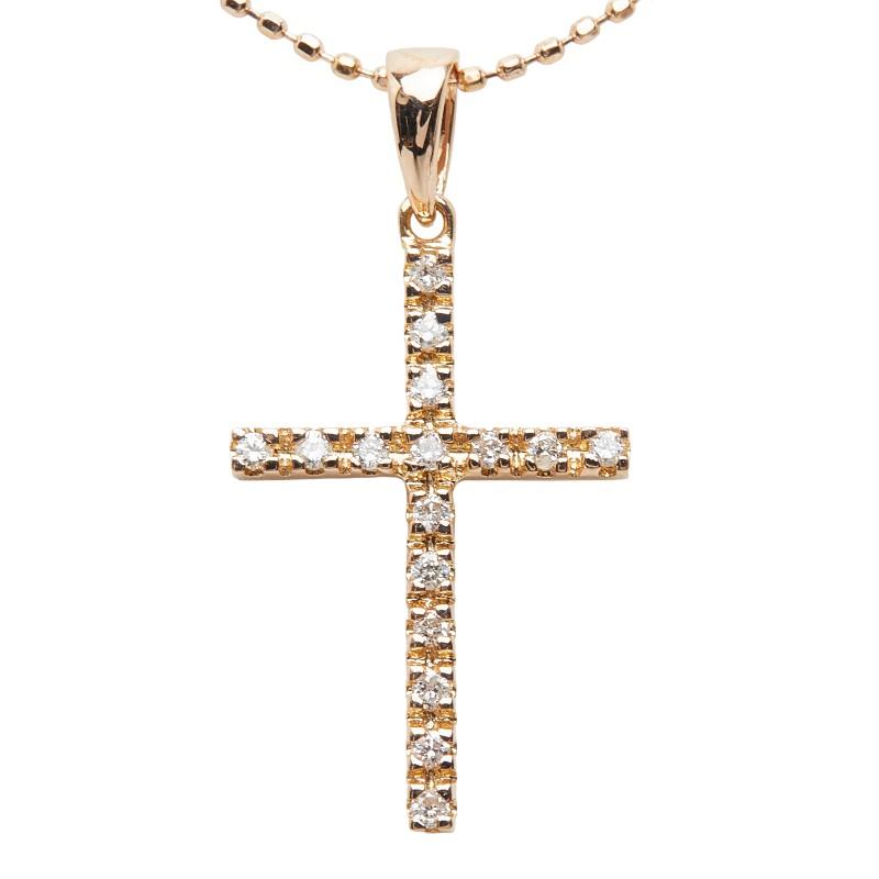 Folli Follie/フォリフォリ K18WG ダイヤクロスネックレス Folli Follie（フォリフォリ） K18PG ピンクゴールド ダイヤ0.11ct