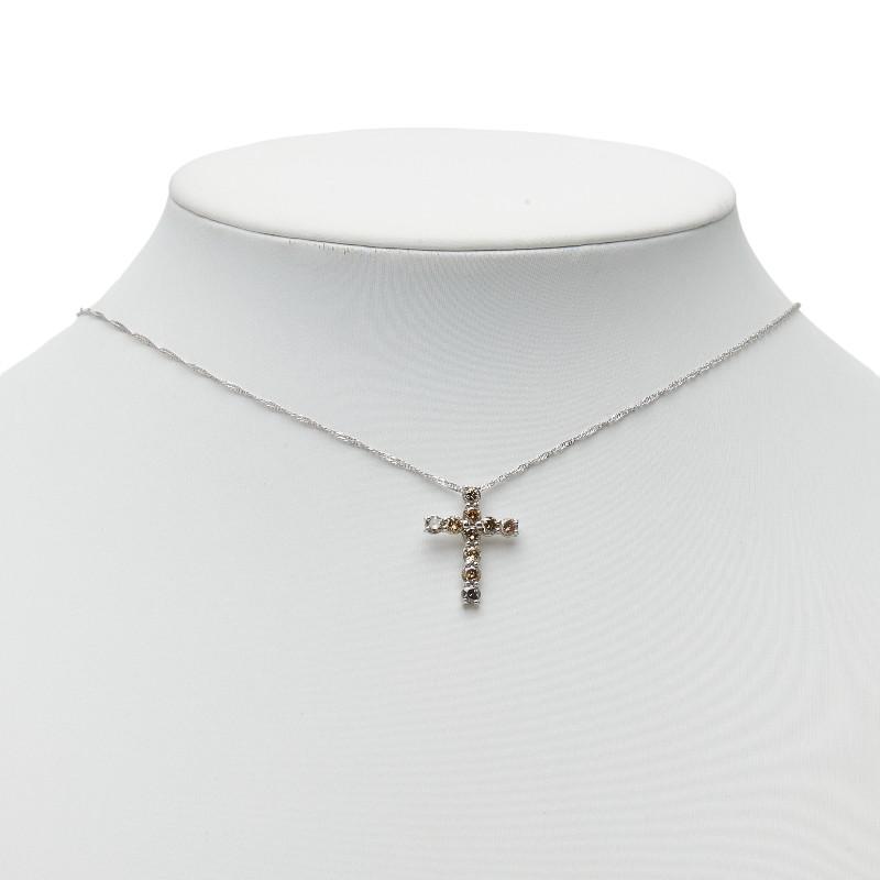 K18WG ホワイトゴールド ダイヤ1.00ct ネックレス レディース 中古