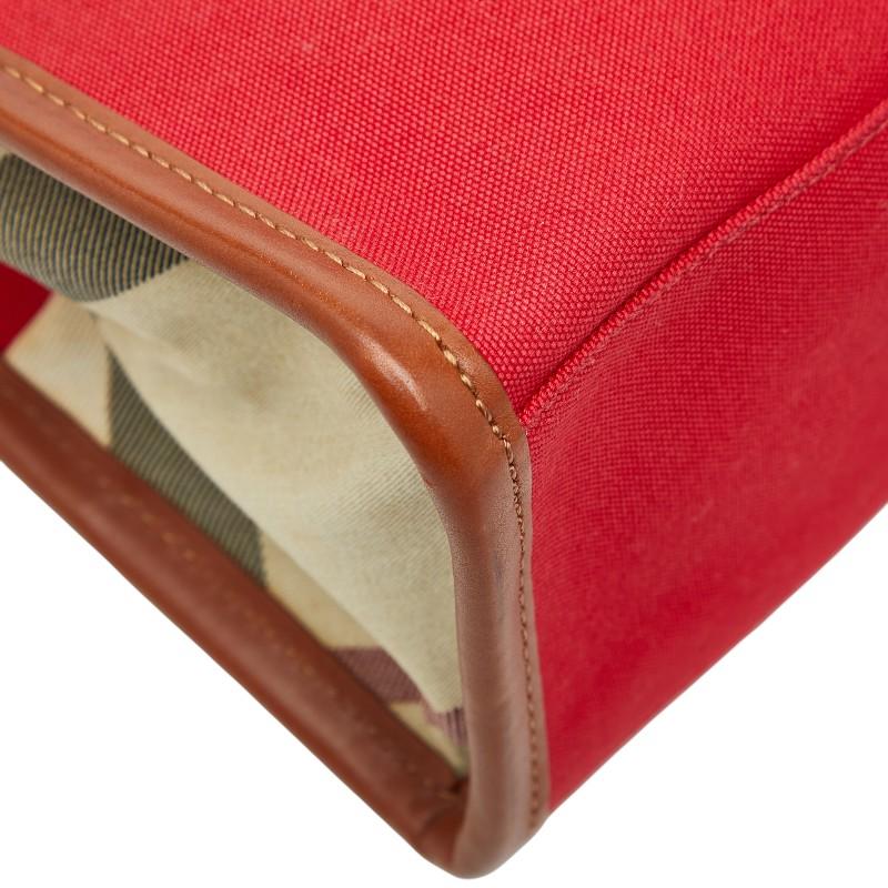 BURBERRY（バーバリー） トートバッグ ハンドバッグ レッド ブラウン