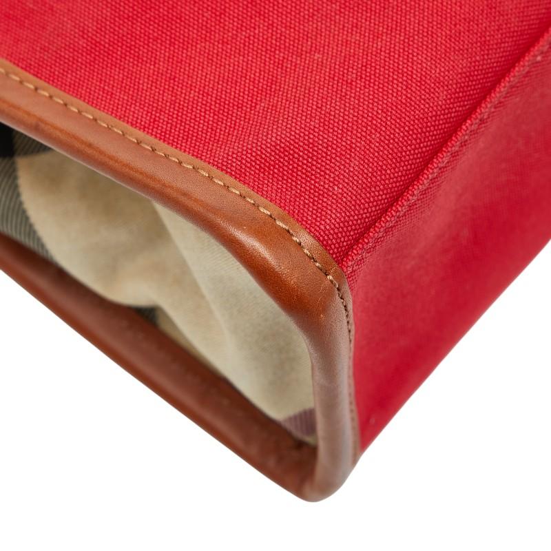 BURBERRY（バーバリー） トートバッグ ハンドバッグ レッド ブラウン