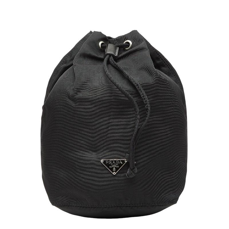 PRADA（プラダ） 三角ロゴプレート ポーチ ブラック ナイロン