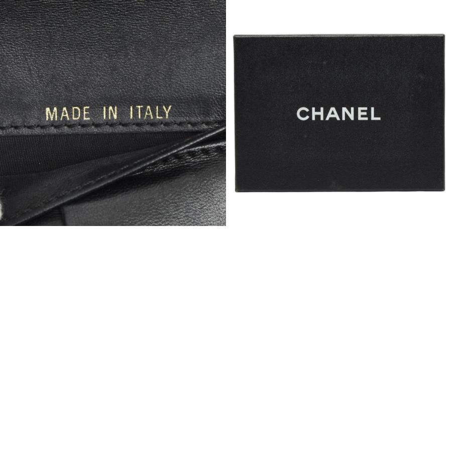 CHANEL（シャネル） ココマーク 三つ折り財布 ブラック キャビアスキン