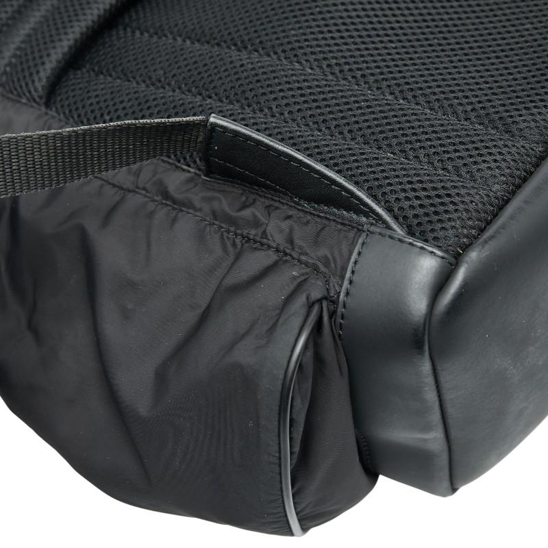 ゼニア リュック バックパック ブラック ナイロン レザー レディース