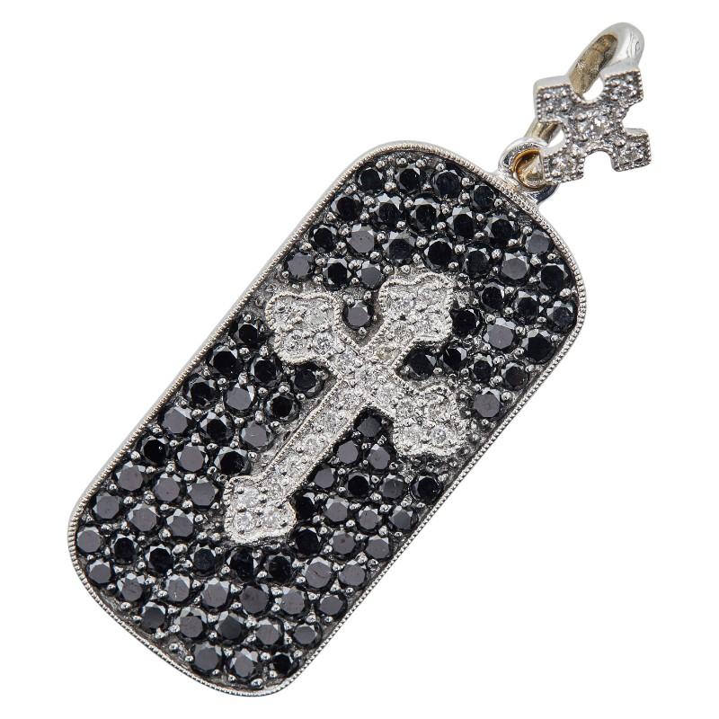 K18WG ホワイトゴールド ダイヤ2.50ct クロスモチーフ ペンダント