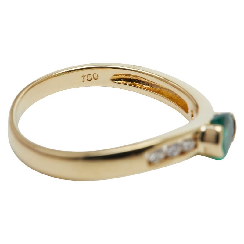 K18YG イエローゴールド エメラルド ダイヤ リング 指輪 レディース 13