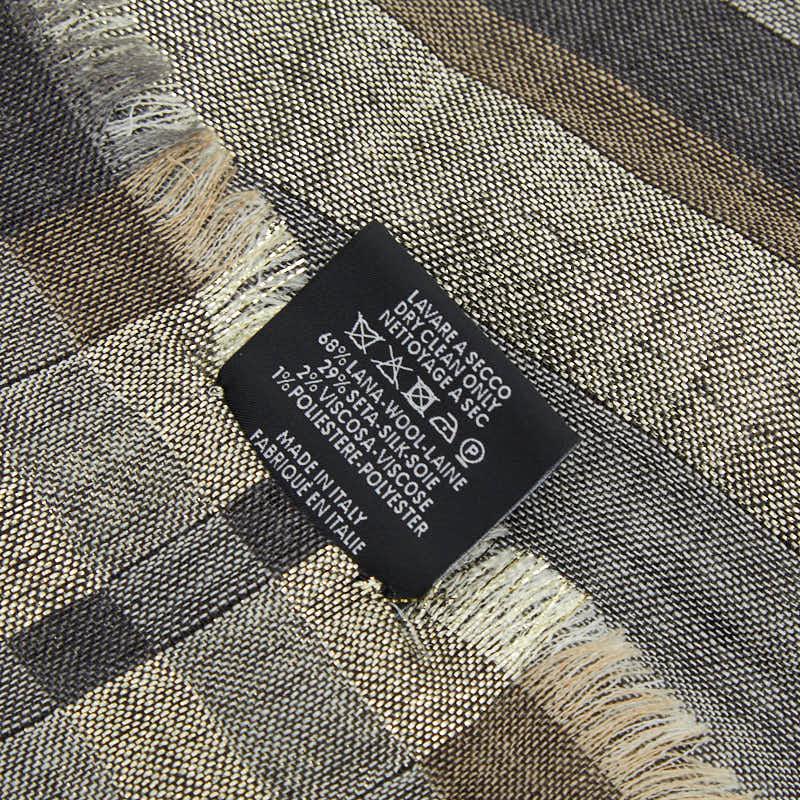 グッチ GG柄 ストール グレー マルチカラー ウール シルク ビスコース/ポリエステル レディース GUCCI 【中古】 GUCCI（グッチ） GG柄 ストール グレー マルチカラー ウール シルク