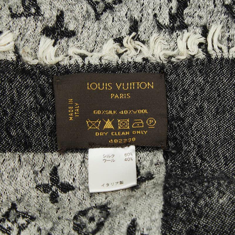 ルイ ヴィトン モノグラム スカーフ ブラック グレー シルク ウール レディース LOUIS VUITTON 【中古】 LOUIS VUITTON（ルイ・ヴィトン） ルイ ヴィトン モノグラム スカーフ