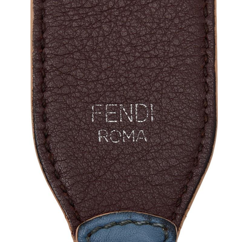 フェンディ ショルダーストラップ ライトブルー ブラウン レザー レディース FENDI 【中古】 フェンディ ショルダーストラップ ライトブルー ブラウン レザー