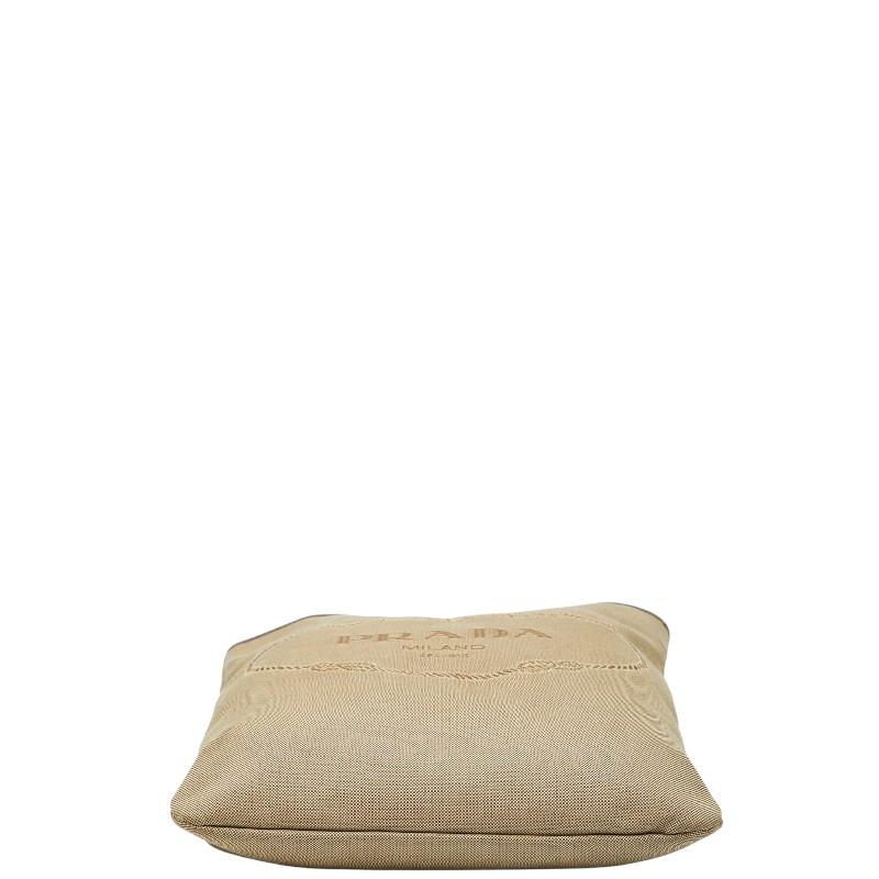 プラダ ロゴ 斜め掛け ショルダーバッグ カーキ ブラウン キャンバス レザー レディース PRADA 【中古】 PRADA（プラダ） ロゴ 斜め掛け ショルダーバッグ カーキ ブラウン