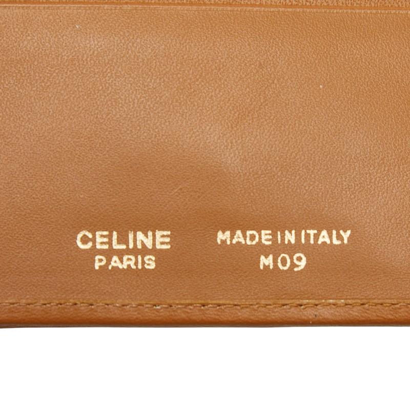 CELINE（セリーヌ） マカダム 二つ折り財布 ブラウン ベージュ PVC