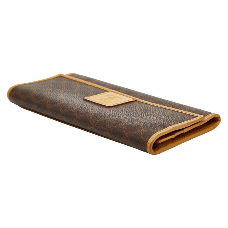 CELINE（セリーヌ） マカダム 長財布 ブラウン ベージュ PVC レザー