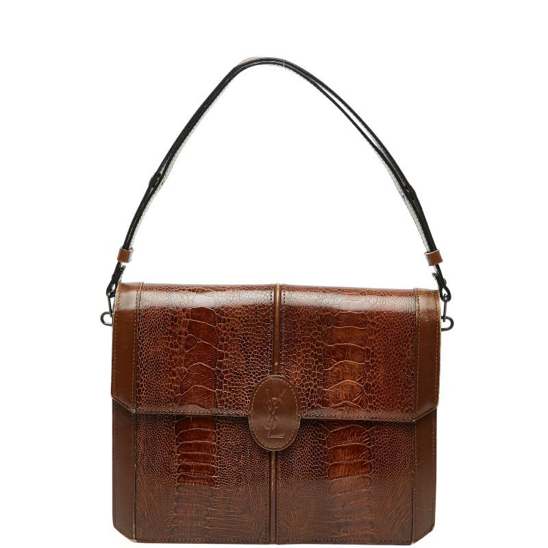 ASUS（エイスース） サンローラン ロゴ リザード型押し ハンドバッグ  