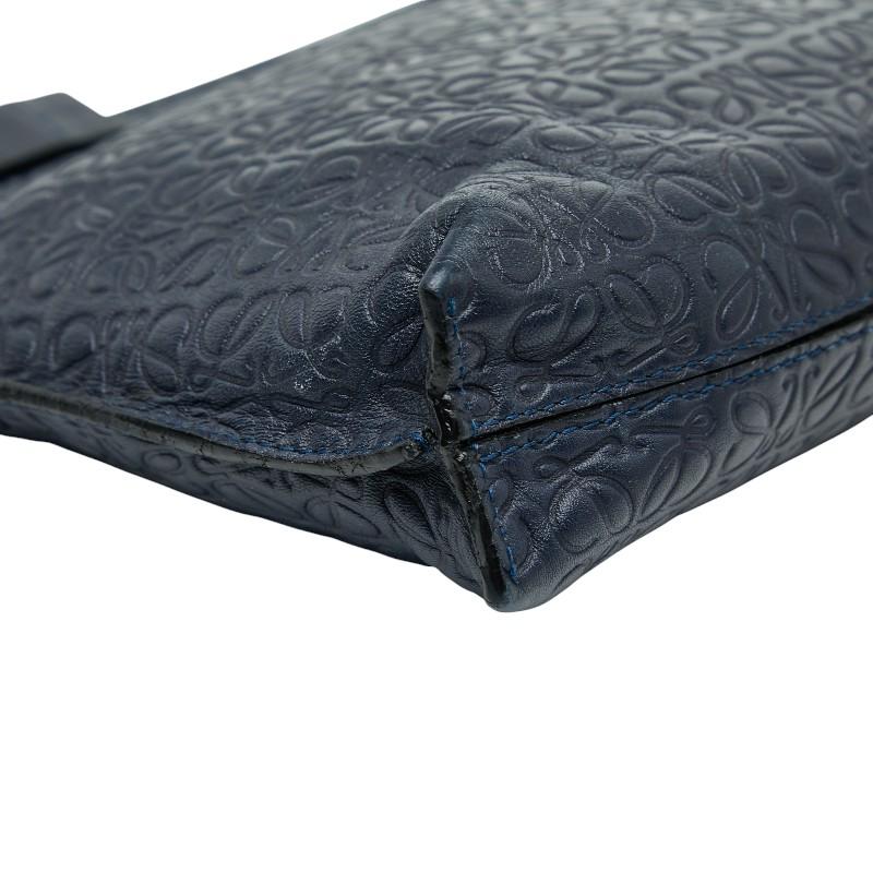 LOEWE（ロエベ） アナグラム クラッチバッグ ネイビー レザー