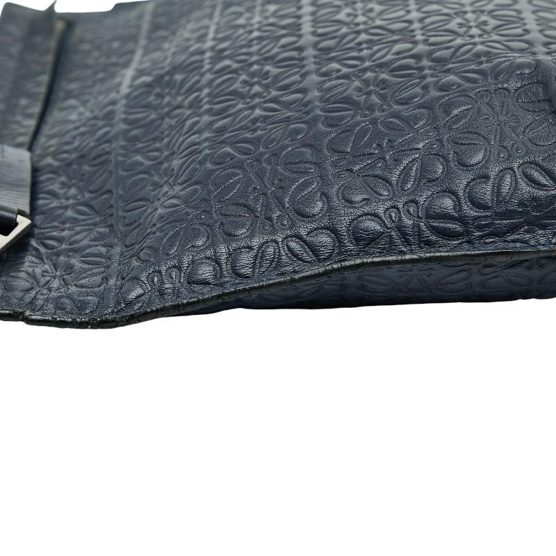 LOEWE（ロエベ） アナグラム クラッチバッグ ネイビー レザー