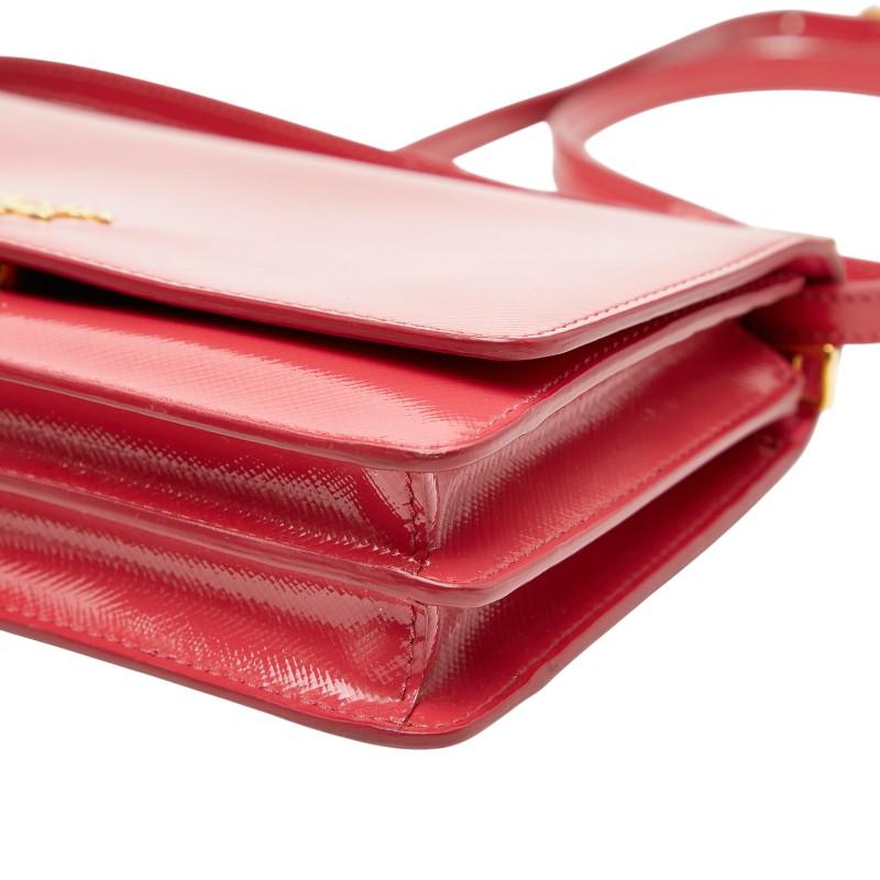 プラダ ロゴ 斜め掛け ショルダーバッグ ショルダーウォレット 1M1361 ピンク サフィアーノレザー レディース PRADA 【中古】_3