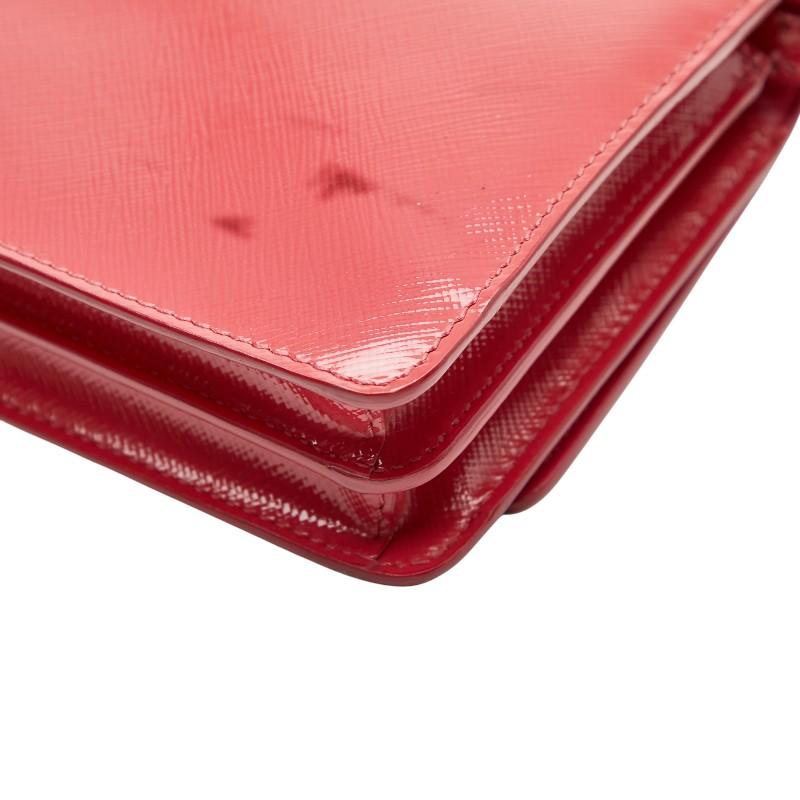 プラダ ロゴ 斜め掛け ショルダーバッグ ショルダーウォレット 1M1361 ピンク サフィアーノレザー レディース PRADA 【中古】_5