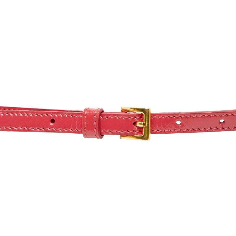 プラダ ロゴ 斜め掛け ショルダーバッグ ショルダーウォレット 1M1361 ピンク サフィアーノレザー レディース PRADA 【中古】_7