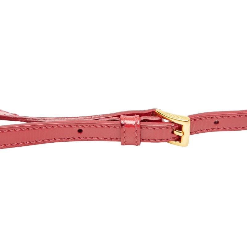 プラダ ロゴ 斜め掛け ショルダーバッグ ショルダーウォレット 1M1361 ピンク サフィアーノレザー レディース PRADA 【中古】_8