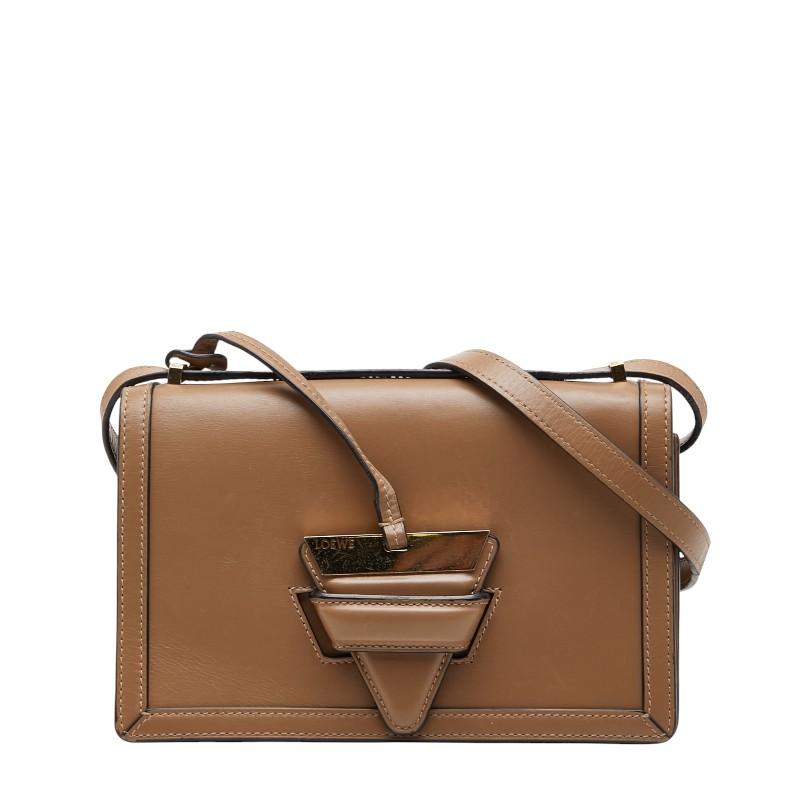 【美品】LOEWE ロエベ　バルセロナ　ショルダーバッグ LOEWE（ロエベ） バルセロナ ショルダーバッグ ブラウン レザー