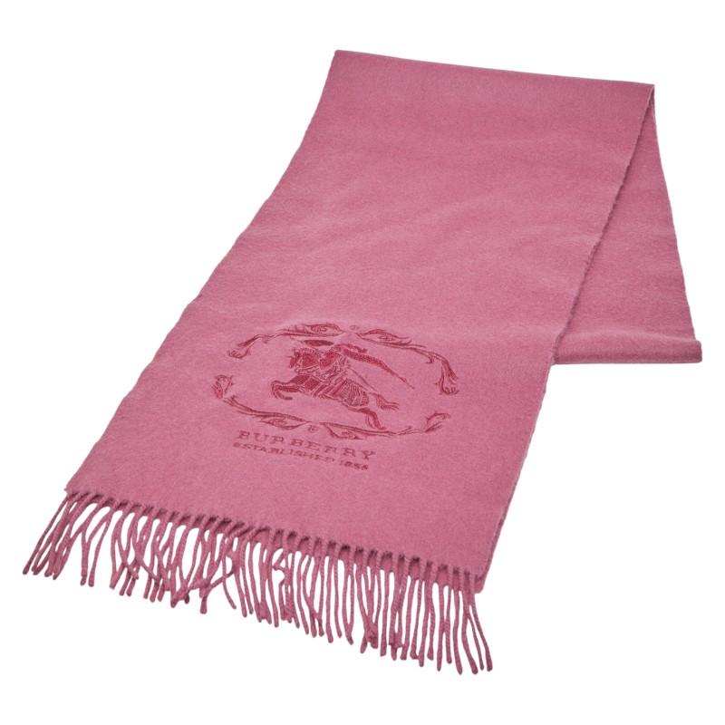 クリスマスローズ　BURBERRY　バーバリー　カシミヤマフラー BURBERRY（バーバリー） マフラー ピンク カシミヤ レディース 【中古