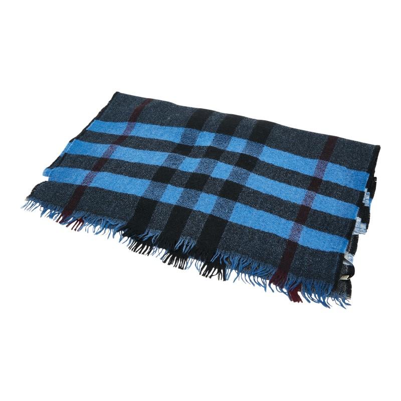 BURBERRY（バーバリー） チェック ストール マフラー ブラック ブルー