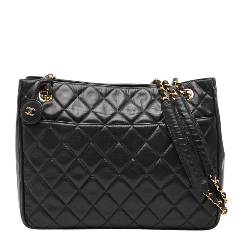 シャネル マトラッセ ショルダーバッグ ラムスキン ブラック レディース CHANEL  中古 CHANEL（シャネル） マトラッセ ブランドオフ ラムスキン（羊革