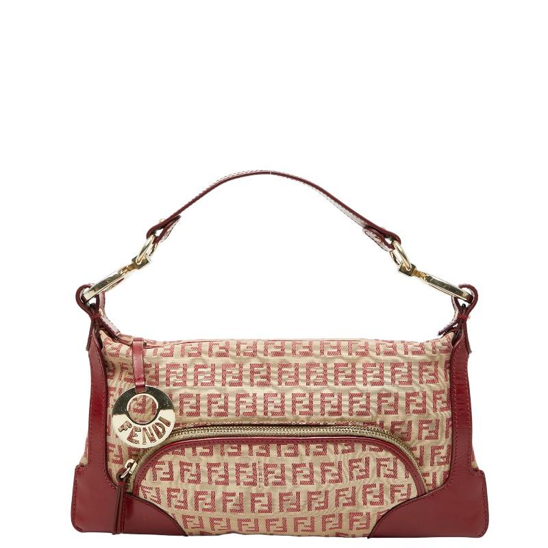 FENDI（フェンディ） ズッキーノ ハンドバッグ 8BR464 ベージュ レッド