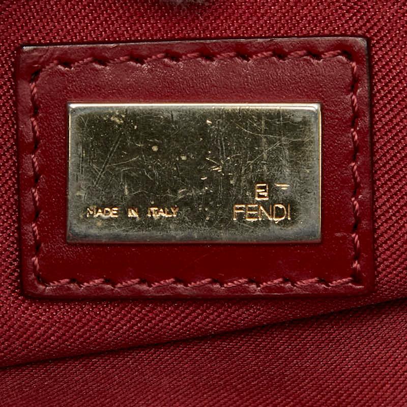 フェンディ ズッキーノ ハンドバッグ 8BR464 ベージュ レッド キャンバス レザー レディース FENDI 【中古】 FENDI（フェンディ） ズッキーノ ハンドバッグ 8BR464 ベージュ レッド