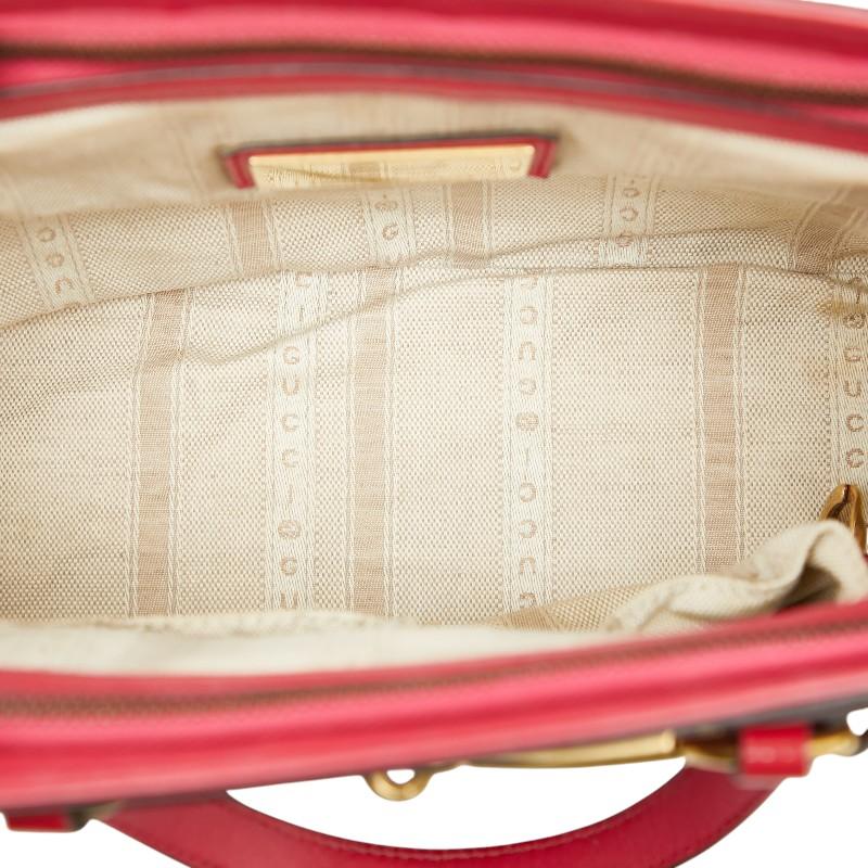GUCCI（グッチ） ホースビット ハンドバッグ ピンク パテントレザー  