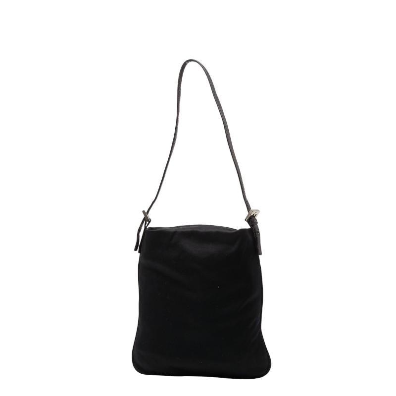 良品◎FENDI フェンディ マンマバケット ジャージー 黒 ブラック FENDI（フェンディ） マンマバケット ロゴ ショルダーバッグ ブラック