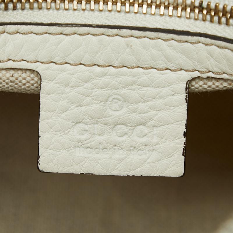 美品袋付✨グッチ ミニボストン シマ レザー シェリーライン 白 269876 GUCCI（グッチ） シェリーライン ミニボストンバッグ ショルダーバッグ