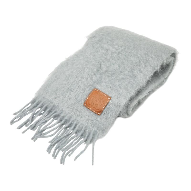 LOEWE ロエベ モヘア アナグラム マフラー グレー LOEWE（ロエベ） アナグラム マフラー グレー ウール ナイロン モヘア