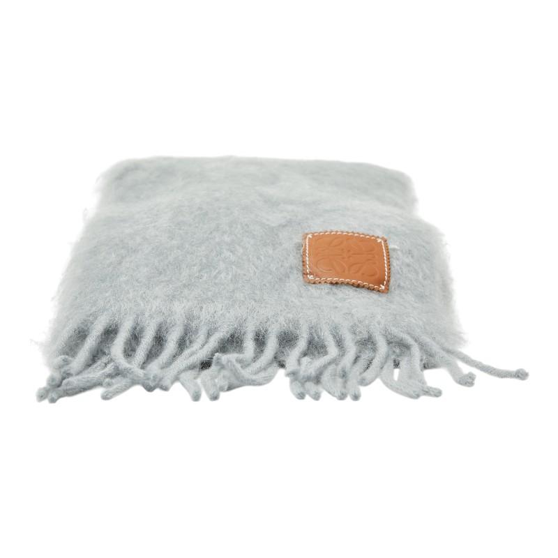 LOEWE ロエベ アナグラム モヘア マフラー ホワイトグレー LOEWE（ロエベ） アナグラム マフラー グレー ウール ナイロン モヘア